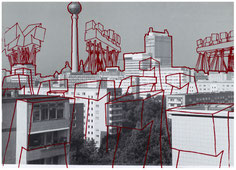 Erik Göngrich, Alexanderplatz, 2007, sérigraphie, collection artothèque du musée des beaux-arts de Brest métropole.