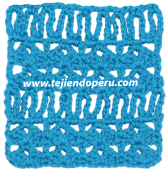 Tutorial: punto fantasía con cadenas largas tejido a crochet