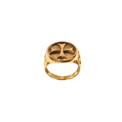 Anello Croce templare in oro giallo 18kt 