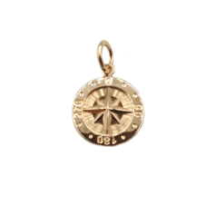Ciondolo Rosa Dei Venti In Oro Giallo