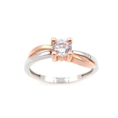 Anello solitario in oro bianco e giallo Valentino codice: IS2398BG