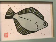 masmi 「右カレイ(青)」¥3,500 165㎜×125㎜(140㎜×100㎜)