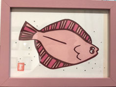 masmi 「右カレイ(赤)」¥3,500 165㎜×125㎜(140㎜×100㎜)