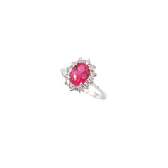 Anello Principessa in oro bianco con zaffiro gr. 2.7