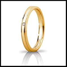 Fedi Nuziali Unoaerre Orion Slim oro giallo con Diamante