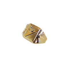 Anello da uomo con ancora in oro giallo 18 kt