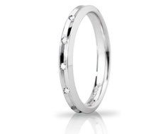 fede oro bianco corona 8 diamanti