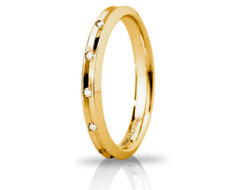 fede corona con diamanti in oro giallo