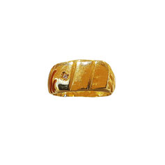 Anello da uomo in oro giallo 18kt con brillantino