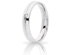 fede in oro bianco con diamante 
