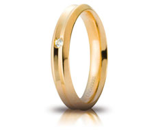 fede nuziale corona gialla con diamante