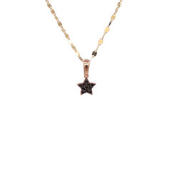 Collana Ciondolo stella con Pavè di Zirconi in Oro Giallo 