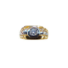 Anello Solitario in oro bicolore 18kt grammi 12.40