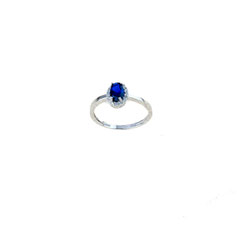 anello donna pietra oro bianco