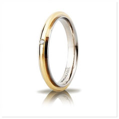 Fede Unoaerre Andromeda Slim Bicolore con diamante