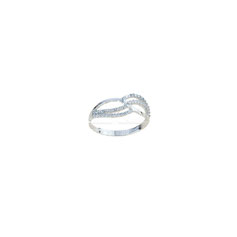 Anello infinito stilizzato in oro bianco con brillantini grammi 2