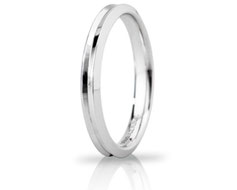 fede nuziale corona in oro bianco slim 