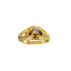 Anello uomo solitario in oro giallo 18kt - Prezzi