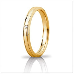 Fede Unoaerre Orion Slim oro giallo con Diamante