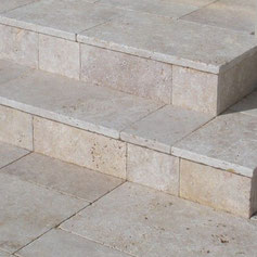 Travertine natural stone stairs