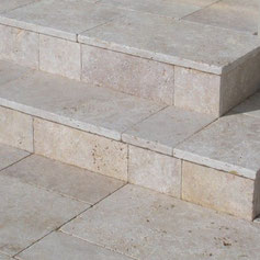 Travertine stone stairs