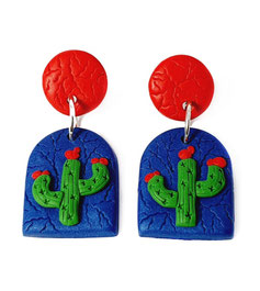Aretes Colgantes de Cactus Diseño Artesanal