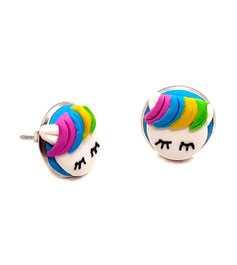 Aretes o Pendientes de Unicornio Multicolor Artesanales