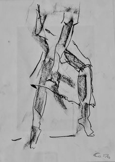 Bewegung-Frottage/Zeichnung auf Papier