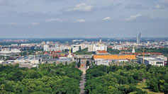 Blick auf das Zentrum von Leipzig.