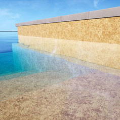 Schwimmbadfolie Granit Sand Detail Blick ins Wasser, Kategorie Aquasense © Aquakonzept Schwimmbadtechnik