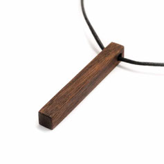 Holz kette aus Nuss Halsband aus Leder