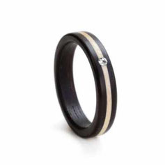Hochzeitsringe aus Palisander / Ahorn und 1 Swarovski Kristall