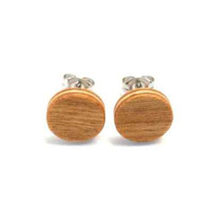 Holzschmuck Ohrringe Kirsche rund