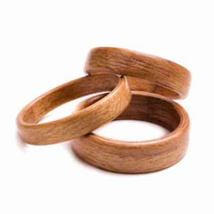 Partnerringe aus Holz Kirsch natur