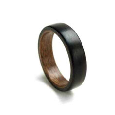 Hochzeitsringe aus Palisander + Mahagoni Innnenlage Holz