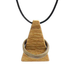 Halsband Hlaskette mit Ringhalter aus Eiche