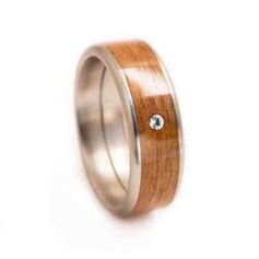 Edelstahlring Edelstahlringe mit Holz Kirsche