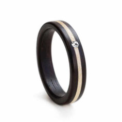 Ring Palisander Ahorn Swarovski Kristall für Verlobung