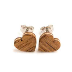 holz ohrringe handgemacht aus dunkler Eiche