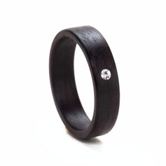 Ring Palisander mit 1 Swarovski Kristall