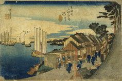 001　東海道五拾三次之内・品川　 広重　1834年