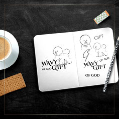 logotip pitomnika bishon frize Wavy Gift of God zakazat; dizain logotipa pitomnika sobak zakazat Ukraina; kreativniy disain logotipa bichon frise zakazat Ukraina; PR Studio LA BEAUTY;