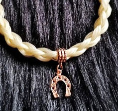 Armband Pferdehaar mit Hufeisen in Rose