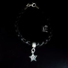 Pferdehaararmban dmit einem Sternchen Anhänger / Charm aus 925er Silber