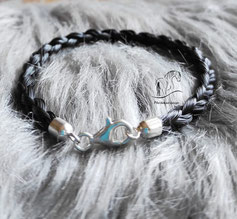Pferdehaararmband mit Karabinerverschluss aus 925er Silber