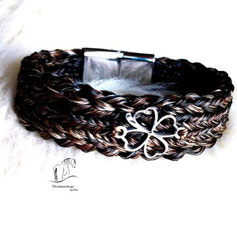 Pferdehaar Armband breite Flechtung