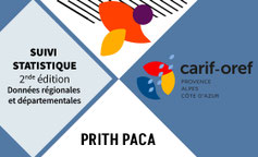 Logo Carif-Oref Provence Alpes Côte d'Azur présentant le suivi statistique régional et départemental