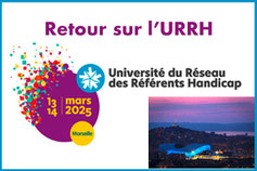 Logo de l'Université des Réseau des Référents Handicap et photo du stade Orange Vélodrome de Marseille en 2025