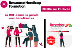 Femme plaçant un curseur sur une échelle de valeur illustre le 2nd baromètre 2024 de RHF PACA et groupe de 2 personnes faisant l'interview filmée de 2 autres personnes