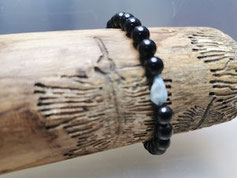 Larimar + Schwarzer Turmalin Armband